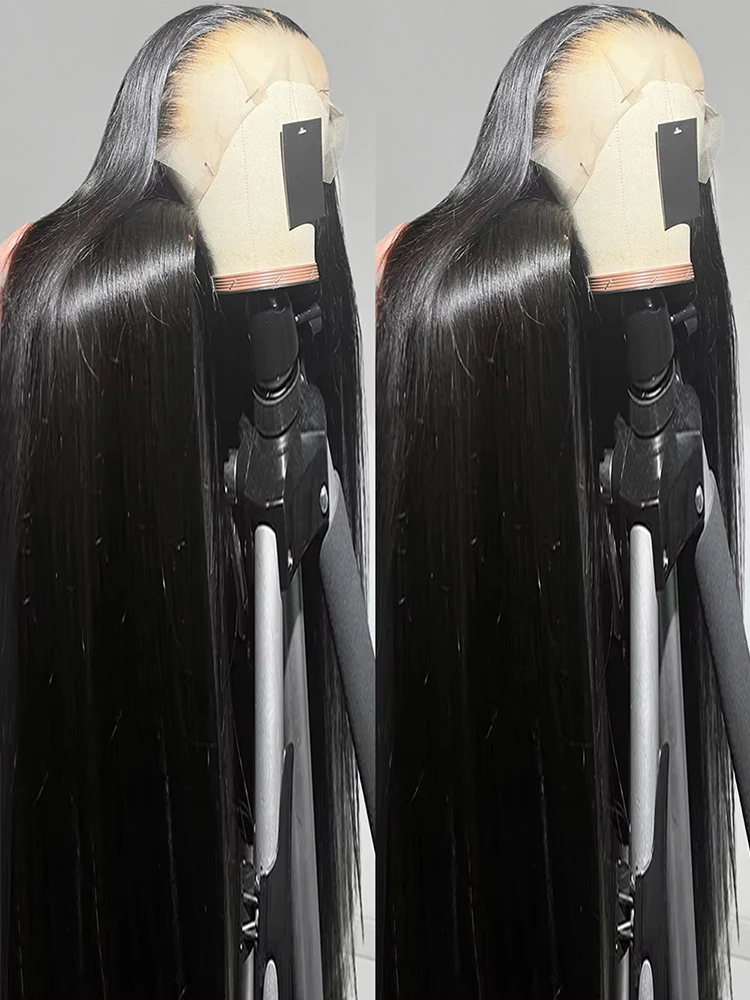 

300% 46 дюймов Прямые парики фронта шнурка Человеческие волосы 13x6 HD Парик фронтальной части шнурка 13X4 Прямой парик человеческих волос Предварительно выщипанный для женщин