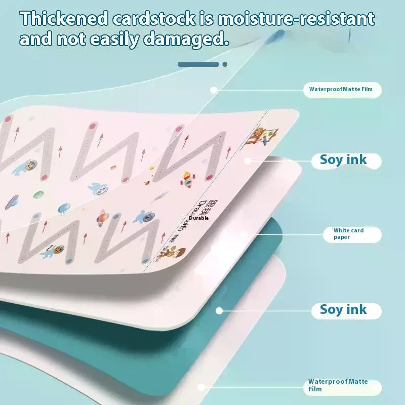 

32 Pages Writing Drawing Educational Picture Books Toddler Pen Control Training Workbook Baby Magical Tracing Practice Copybook