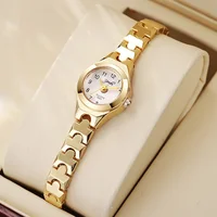 Relojes elegantes para Mujer, pulsera con correa de acero de lujo de oro rosa, relojes de pulsera para Mujer, regalos, Reloj femenino, Reloj para Mujer