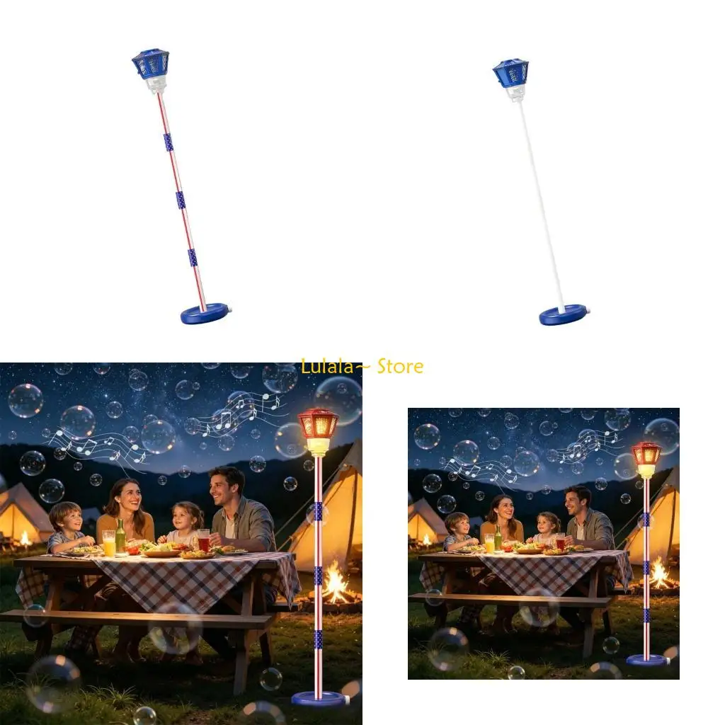 Y4QA Electric Bubble Machine With Light And Music For Parties Camping And Outdoor Fun Large Capacity And Adjustable Modes