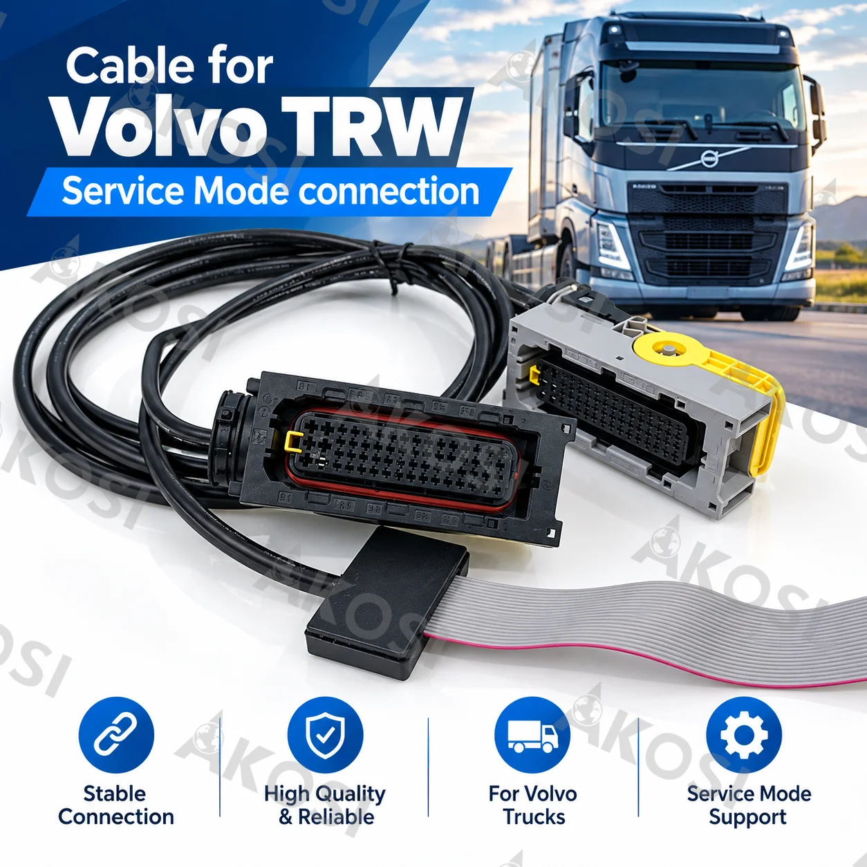 TRW Service Mode Connection Cable 144300T115 For Vo-lvo Renault Truck TRW EMS2.2-2.4 Compatible with KESS V3 ECU Programming