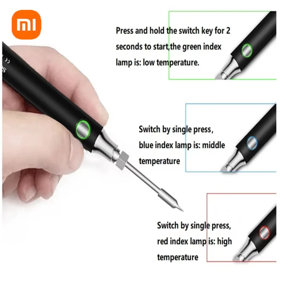 Xiaomi Wireless Charging Electric Soldering Iron Solder Iron Mini Portable Soldering Iron Tip Rework Accessories Tool Parts NEW