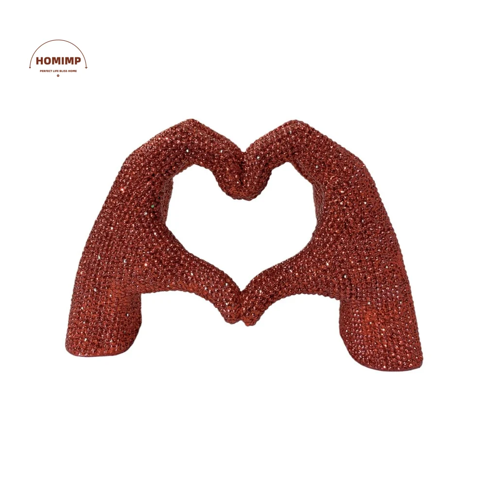 

Скульптура из смолы в форме сердца с абстрактным дизайном, украшенная бусинами, с индивидуальным узором, для декора дома, на День святого Валентина