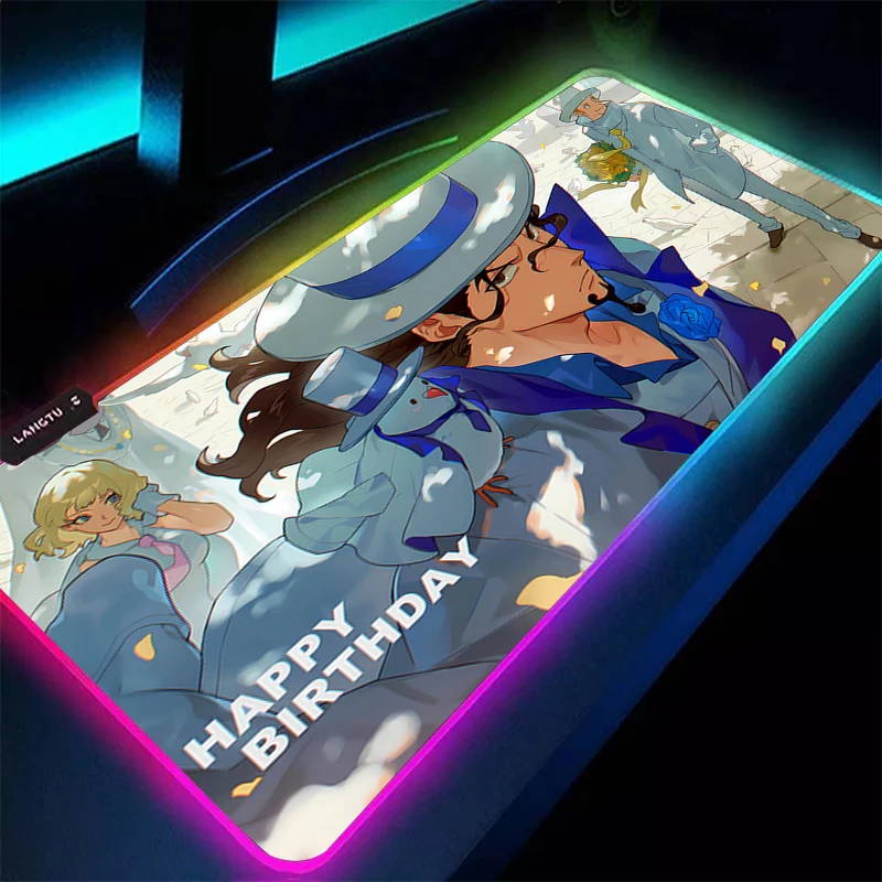 

Anime RGB Backlight Mouse Pad 90x40cm one piece Gamer Large LED Computer Pc Mousepad Carpet Gaming Accessories Keyboard Desk Mat