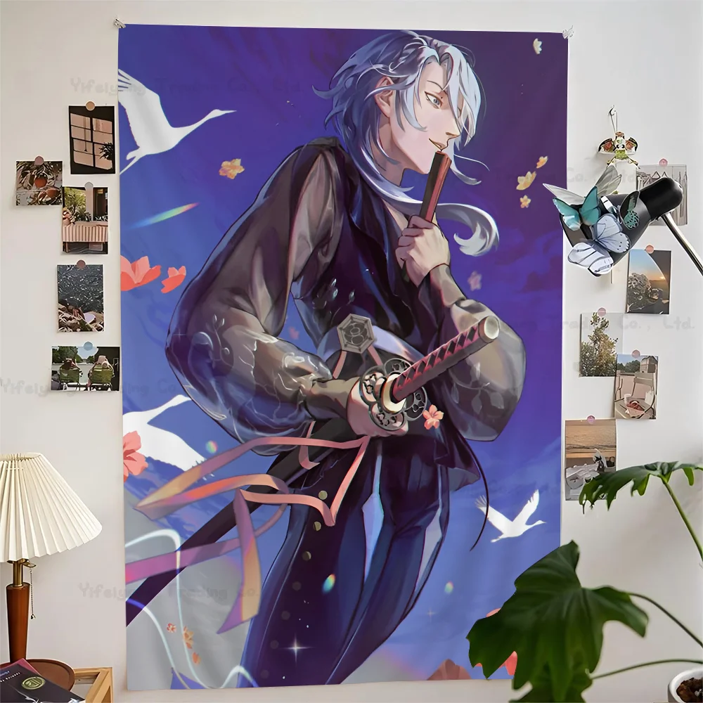 Kamisato Ayato G-Genshin I-Impact Game Colorful Tapestry Wall Hanging Cheap Wall Hanging Bohemian Mandala Wall Hanging Sheets