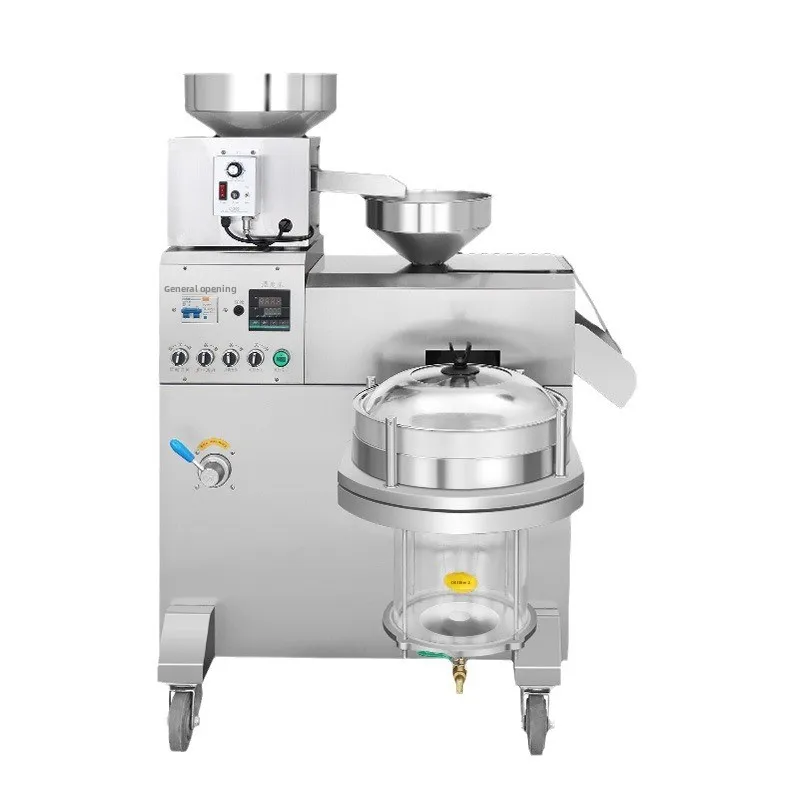 ماكينة ضغط الزيت الأوتوماتيكية المنزلية الصغيرة بذور اللفت والجوز والسمسم بقوة 220 فولت