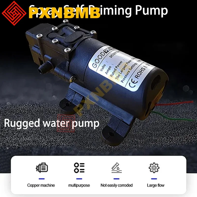 

Мембранный насос высокого давления постоянного тока 12 В 120PSI 60 Вт 5 л/мин Мини-электрический самовсасывающий насос Водяная стиральная машина Распыление пестицидов