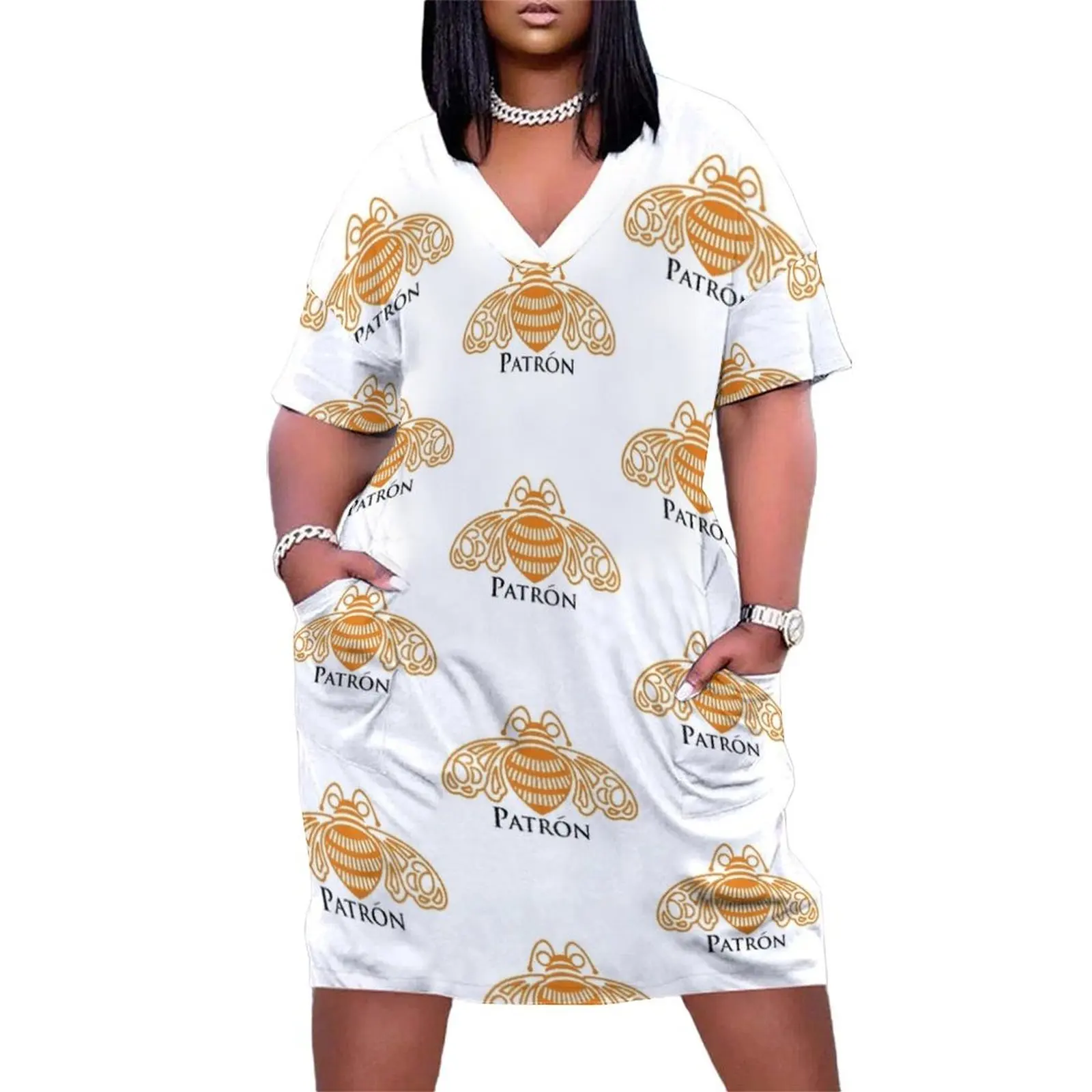 

Patron Tequila Logo T Shirt Loose Pocket Dress Long dresses beach dress summer clothes for women