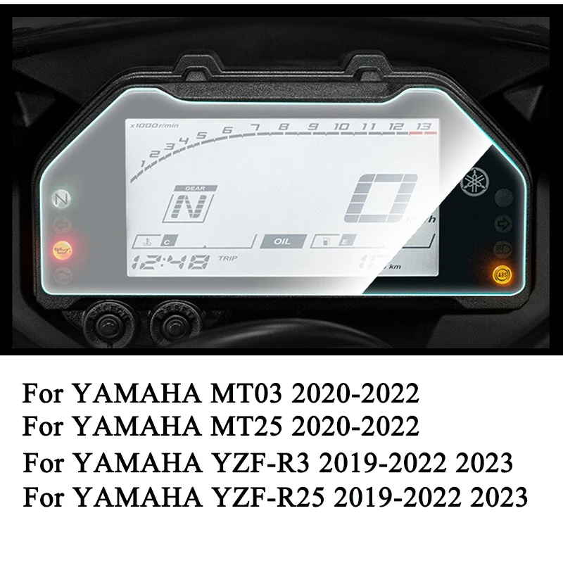 For Yamaha YZFR3 YZFR25 YZF R3 R25 MT03 MT25 2023 Motorcycle Accessories Instrument Protective Film Dashboard Screen Protector