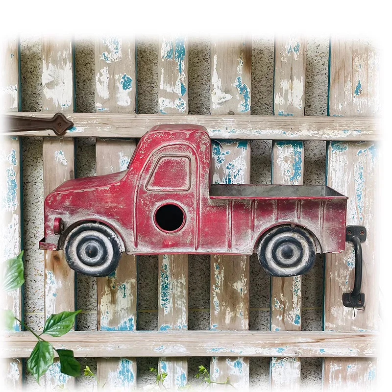 

Vintage Countryside Decorative Pickup Truck Design Metal Wall Flower Planter