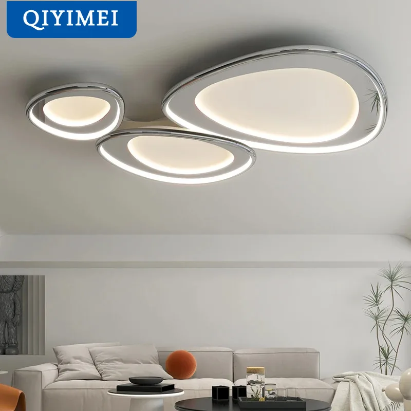 

QIYIMEI Living Room Lamp LED Chandeliers Indoor Lighting Light Fixture Kitchen Lustre Lamps White Chrome Lamp Fixture Home Decor