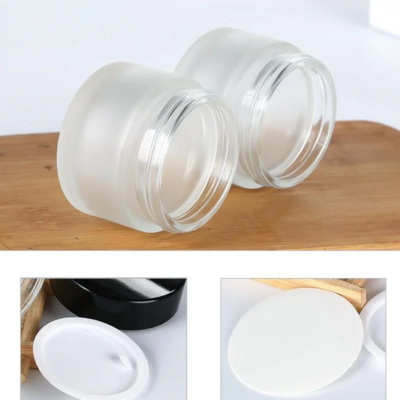 10g/100g Frosted Glass Refillable Bottles Empty Cosmetic Jar Pot Eye Shadow Face Cream Container