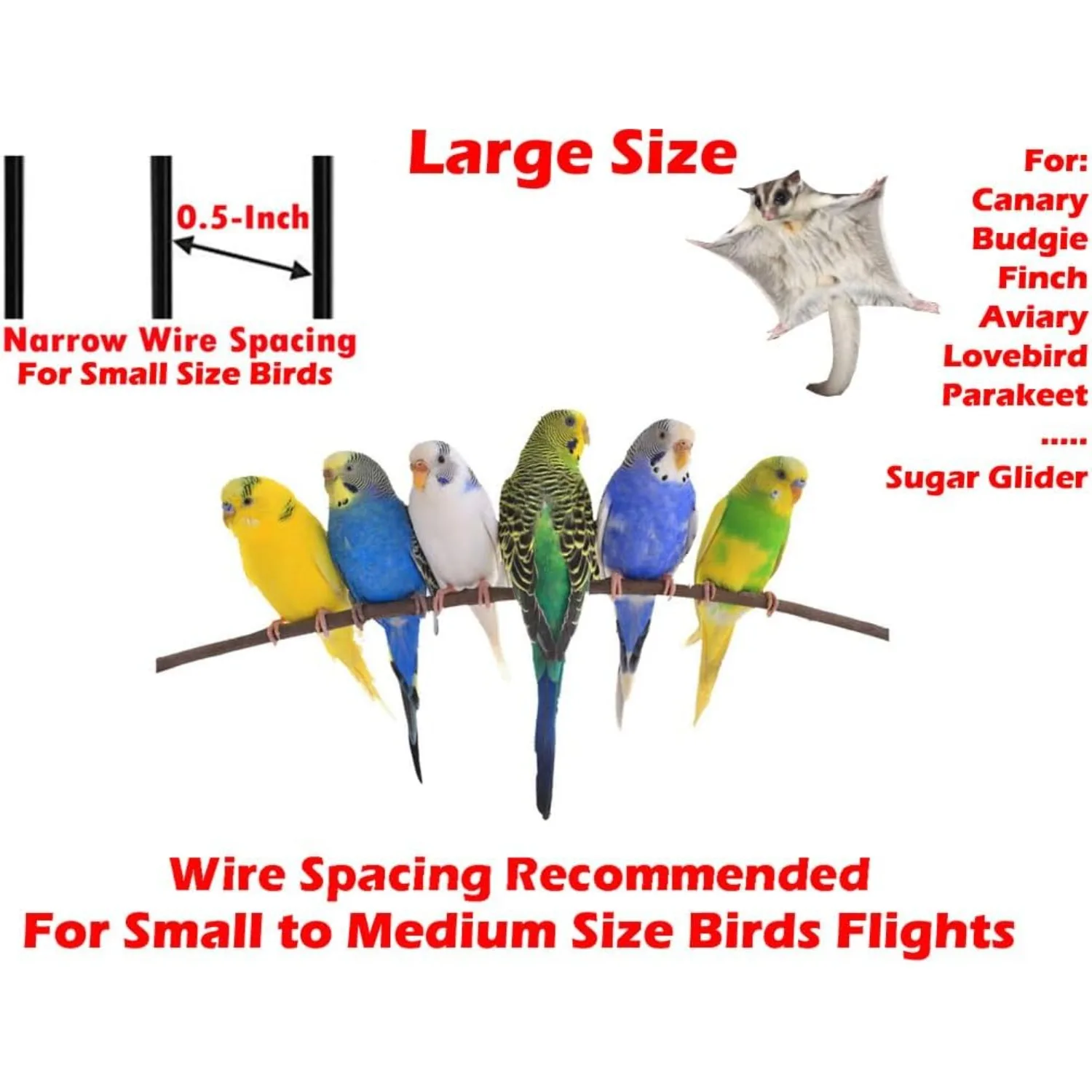 54" Large Wrought Iron Metal Bird Flight Breeder Cage with Side Breeding Nest Doors with Removable Rolling Stand