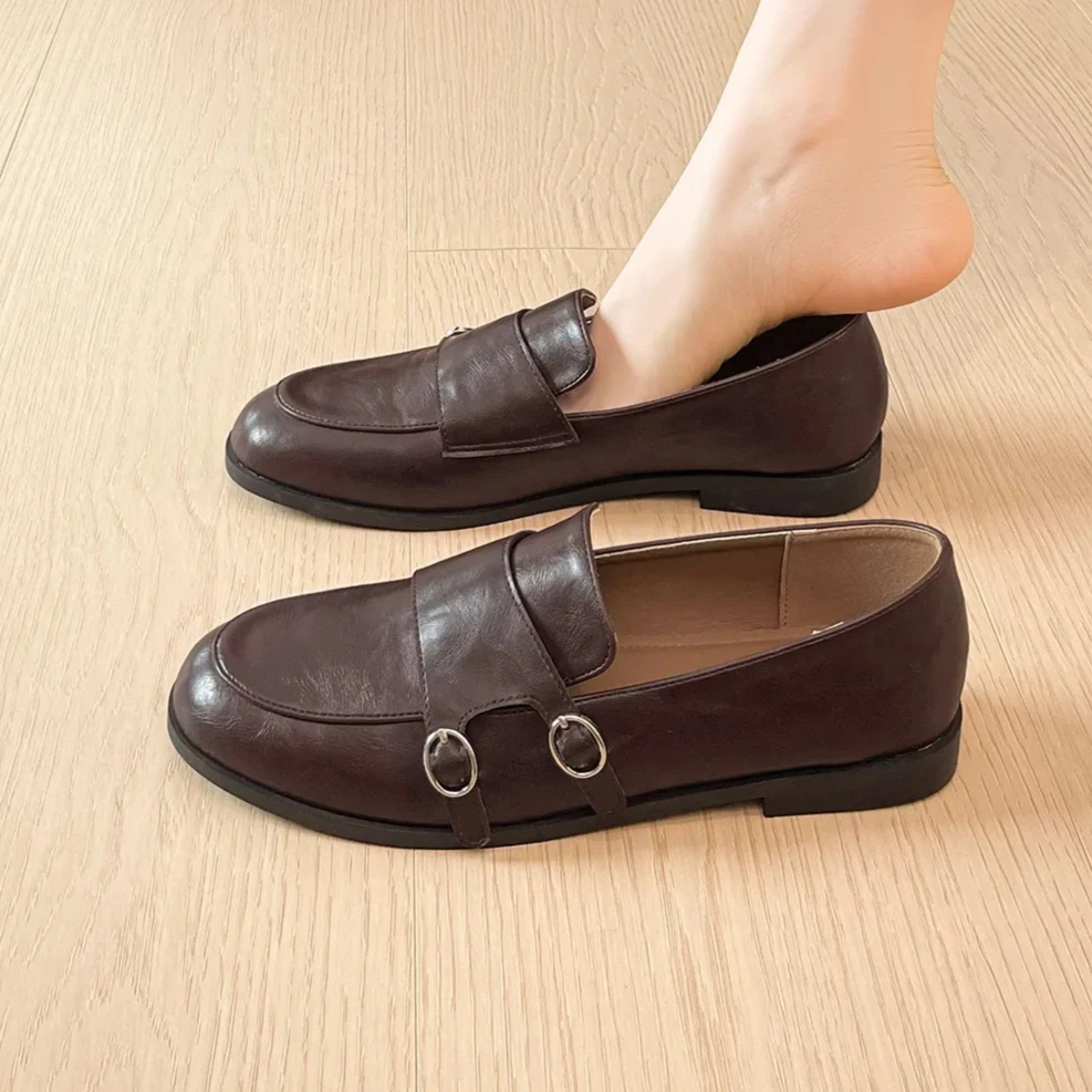 

Women Leather Slip-on Loafer Fashion Leather Casual Shoes Ladies Basic Flat Shoes