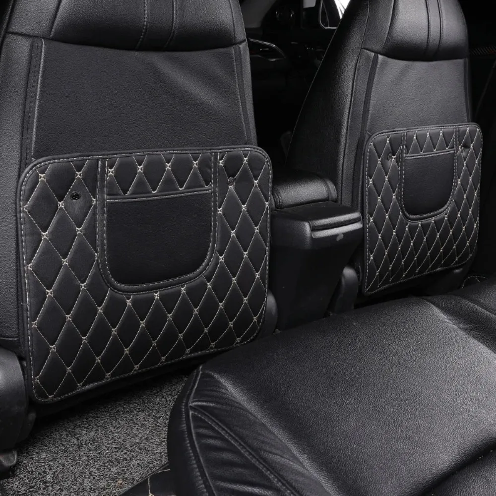 

with Storage Bag Car Seat Back Anti-kick Mat Interior PU Leather Anti Dirty Protector Accessories Kids Child Kick Anti Dirty
