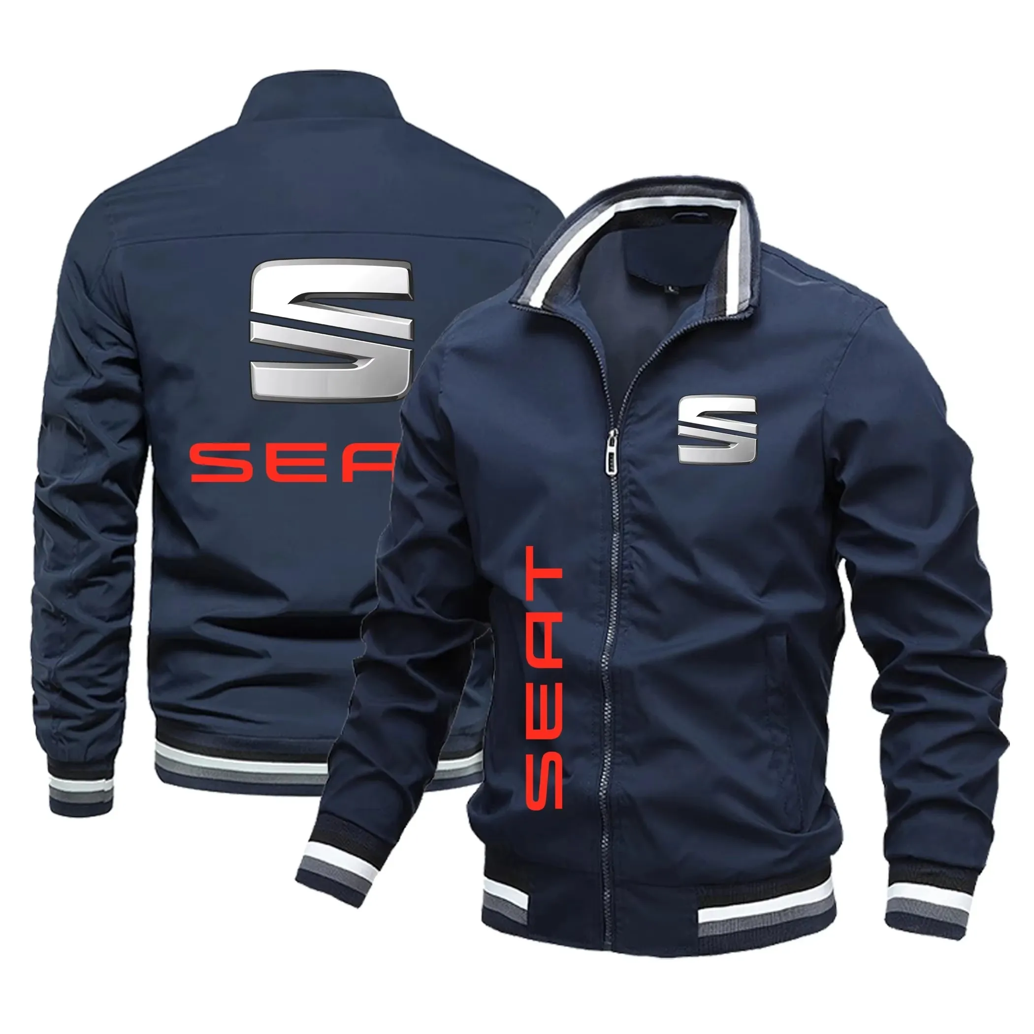 

Men's Spring/Summer SEAT Car Logo Jacket Harajuku Street Windbreaker Waterproof Motorcycle Riding Windshield Men's Clothes tops