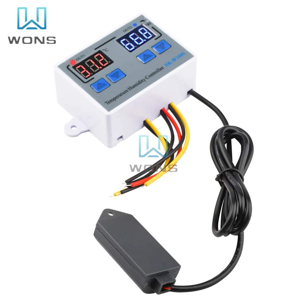 Imagem -03 - Controlador de Temperatura Dupla Termostato Digital Microcomputador Regulador Temperatura Ajustável Controle de Interruptor 10a W1088 Xk-w1088