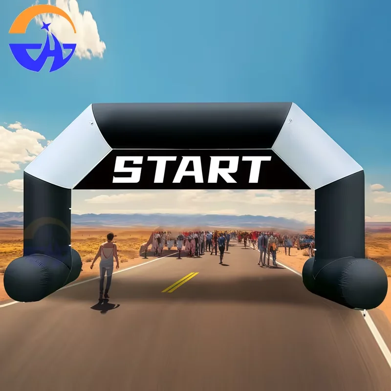 Outdoor Inflatable Race Arch Hexagon Start Finish Line with Blower for Sports Events Advertising And Commerce Decorations