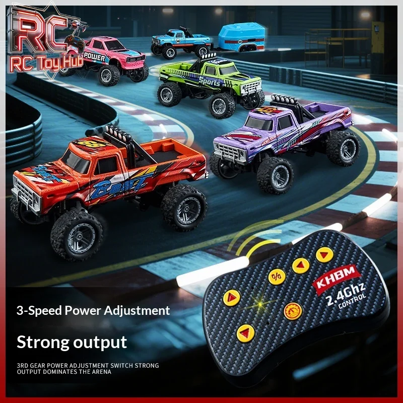 1:64 Mini Alloy Remote Control Car Off-Road Racing Vehicle Pocket Size Desktop Rc Car Model Toy Gift For Kids Boys Game Lovers
