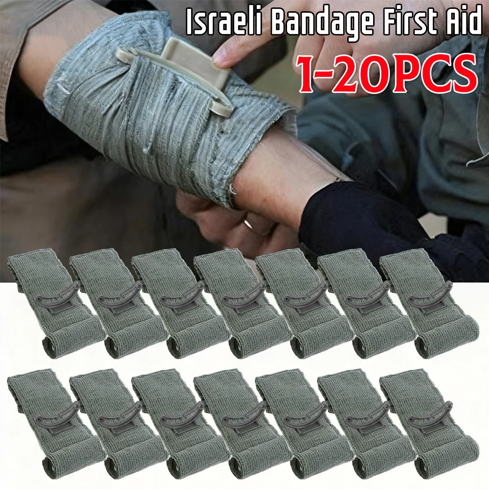 

1-20PCS Israeli Bandage First Aid Trauma Hemostatic Bandage Kit Wound Traumatic Emergency Compression Bandages Medical Army Aid