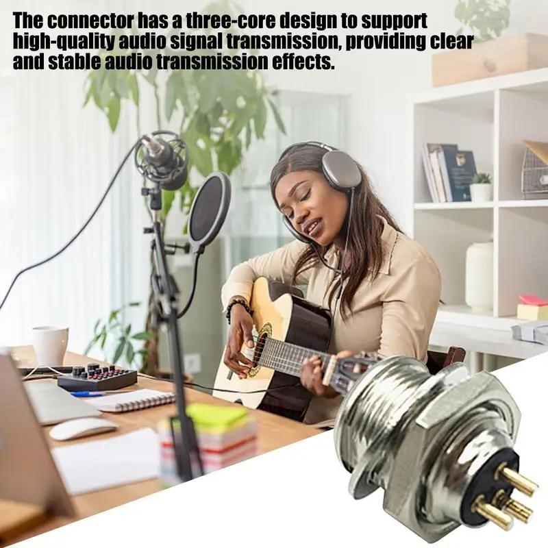 ปลั๊กและขั้วต่อหลอดไฟ LED 3ขาซ็อกเก็ตเมาท์ขั้วต่อแบบวงกลมปลั๊กซ็อกเก็ตตัวเชื่อมต่อสายไฟขามินิสำหรับเสียงบนเวที