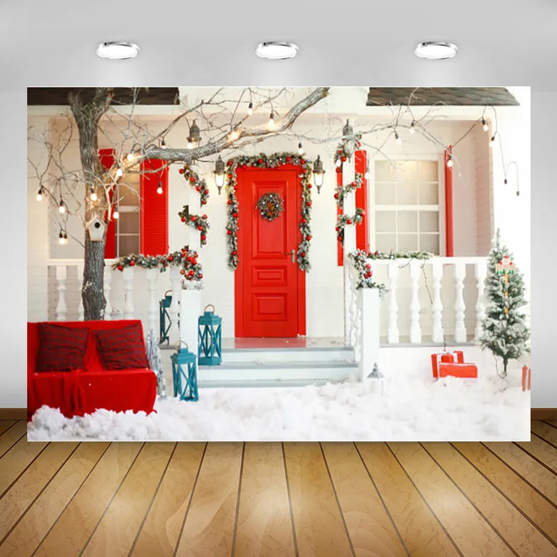 

SHUOZHIKE Christmas Photography Background Christmas Tree Fireplace Backdrops For Photo Studio Props SDJ-04