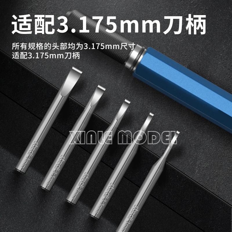 Stedi MS-150 ~ 154 lâmina plana de aço de tungstênio, ferramenta de gravação de modelo de plástico 1.0mm-3.0mm, para modelo militar hobby diy