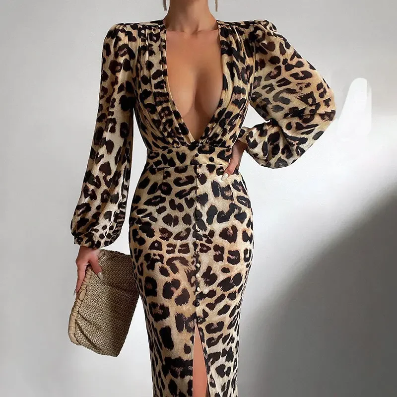 Gedrukte mesh doorzichtige maxi-jurk Zomer Dames Boheemse lange strandkleding Y2k Koreaanse sexy knoopsluiting Elegante bodycon-jurk Drama Diego