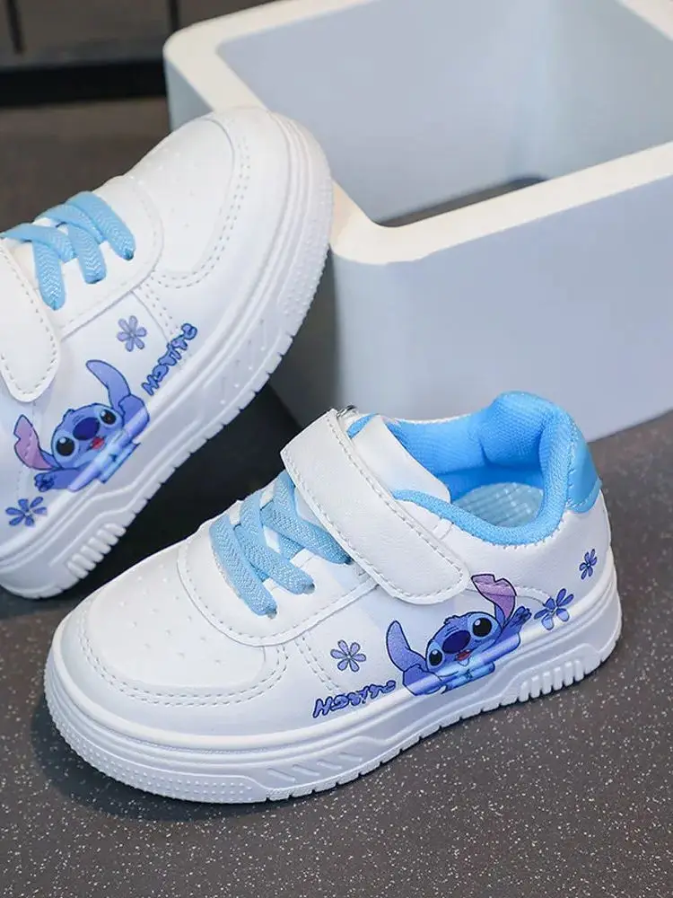 Stitch chaussures décontractées pour enfants baskets d'extérieur pour garçons dessin animé mignon étudiants chaussures de marche pour filles baskets bleues et roses