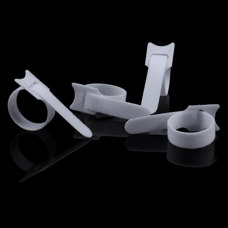 White Releasable Cable Ties Wire Organizer 150 200 250 300mm Nylon Hook Loop Straps Wrap Zip Bundle Bandage Tie Plastics Fasten