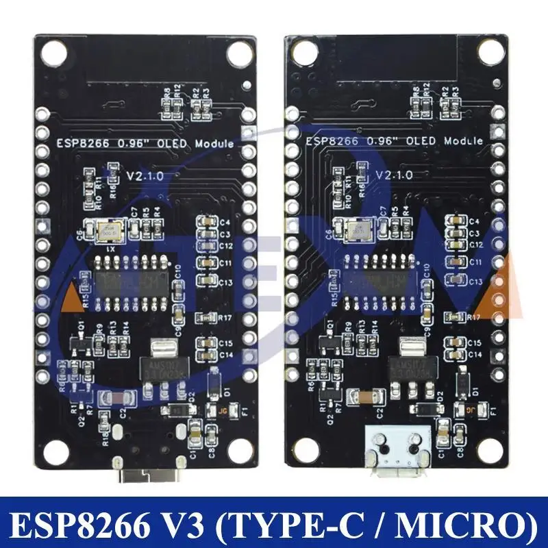 NodeMCU ESP8266 V3 Development Board With 0.96 Inch OLED Display CH340 ESP-12F WiFi Module TYPE-C USB For Arduino/Micropython