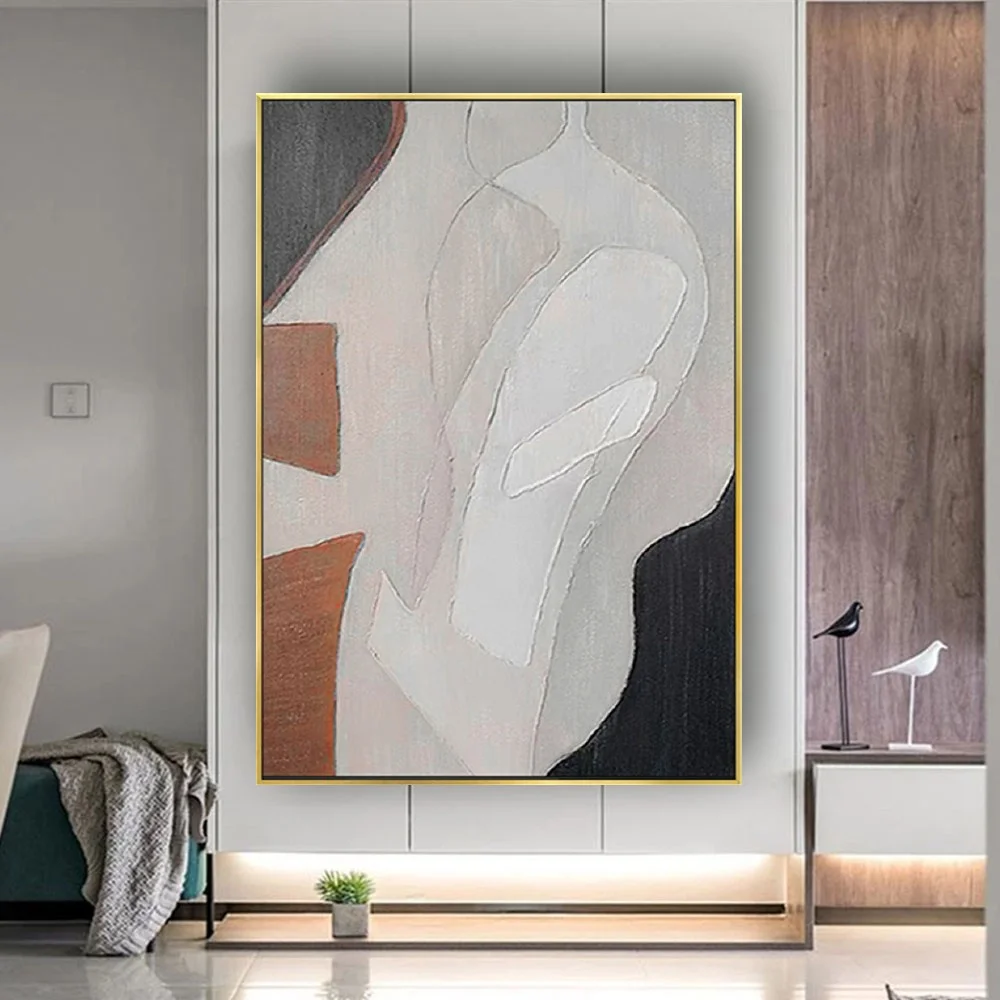 

Nordic Minimalist Poster Decor Living Room Modern Abstract Knife Picture Handmade Oil Painting On Canvas Pop Sofa Wall Art Mural