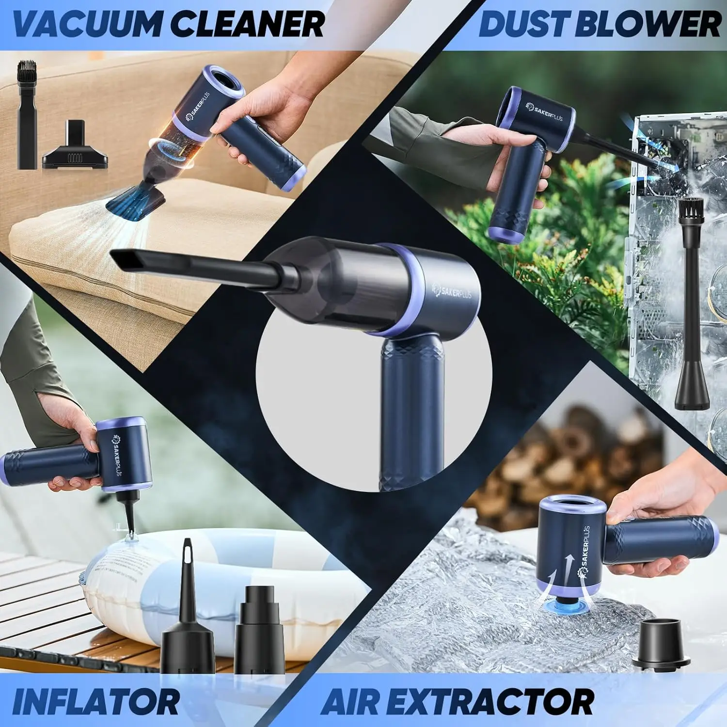 مكنسة كهربائية محمولة لاسلكية 3 في 1 ومجموعة واحدة من الفلتر (4 قطع) #6