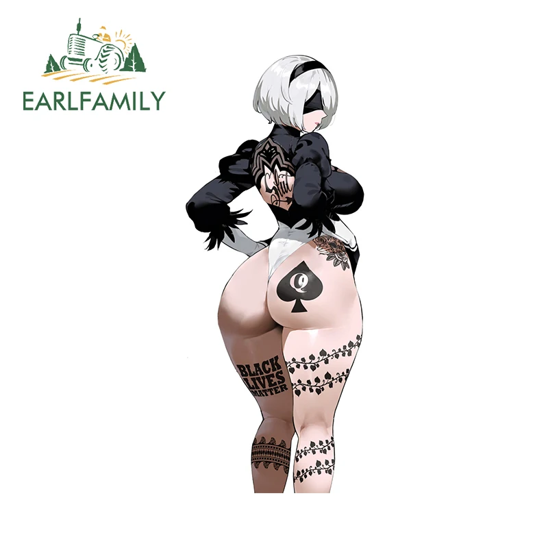 EARLFAMILY Nier Succubus Waifu الوشم ملصقات السيارات هنتاي بعقب موحدة ملصق مضاد للمياه دراجة نارية اكسسوارات السيارات التصميم #2