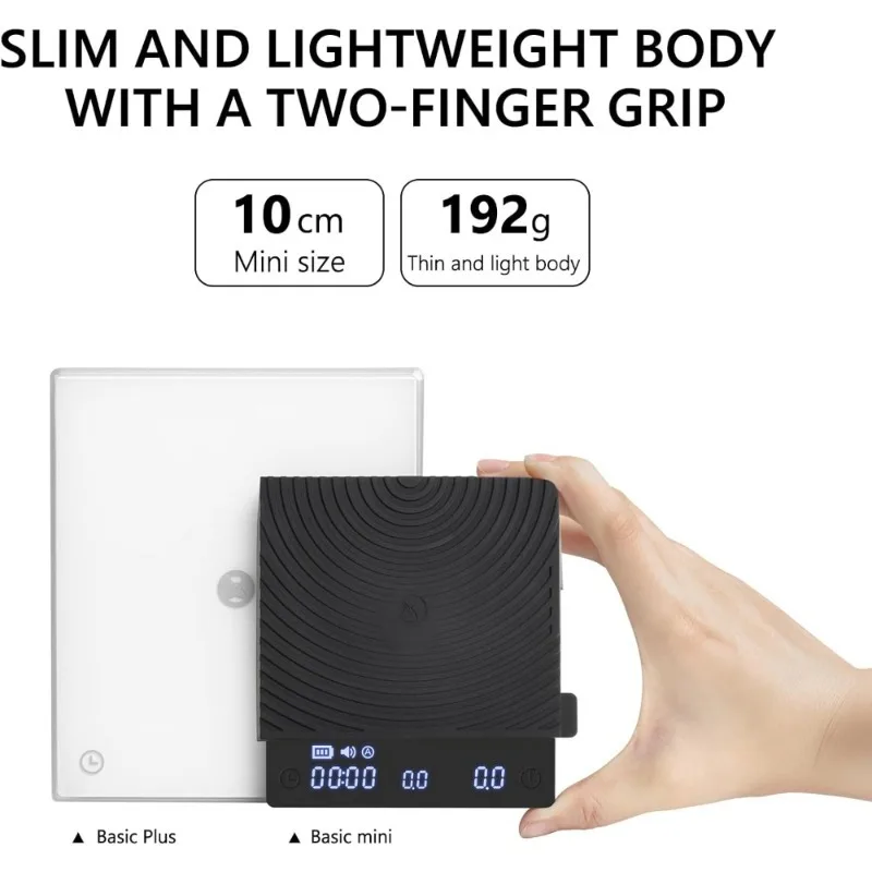 ميزان قهوة إلكتروني صغير متعدد الوظائف مع مؤقت لمخروط الإسبريسو بالتنقيط والخبز والطهي والمطبخ ومقياس الوزن الرقمي #2