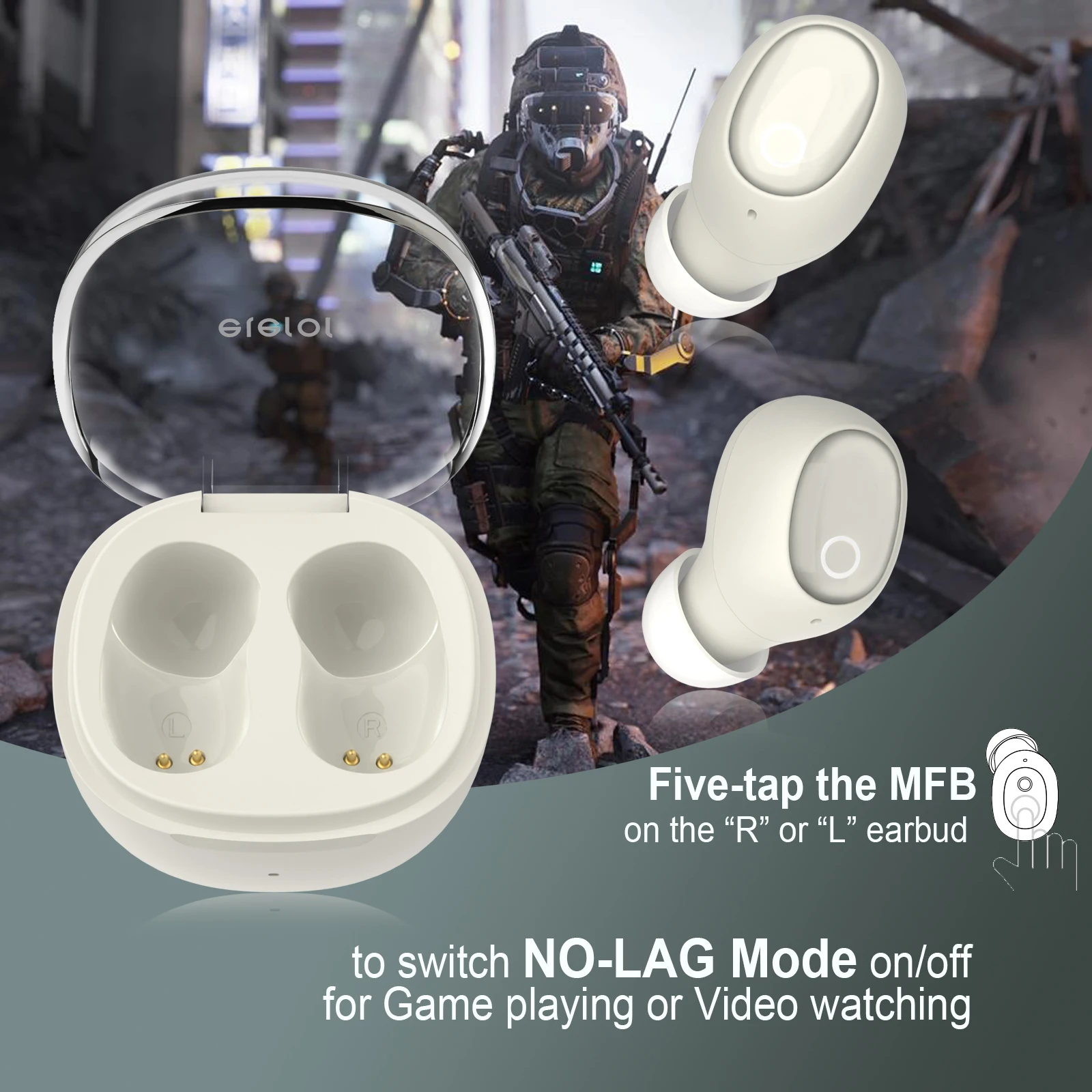 لايرر-سماعات بلوتوث لاسلكية ، سماعات أذن صغيرة للأذن الصغيرة القناة ، النساء والرجال ، براعم الأذن الكريستال ، T1