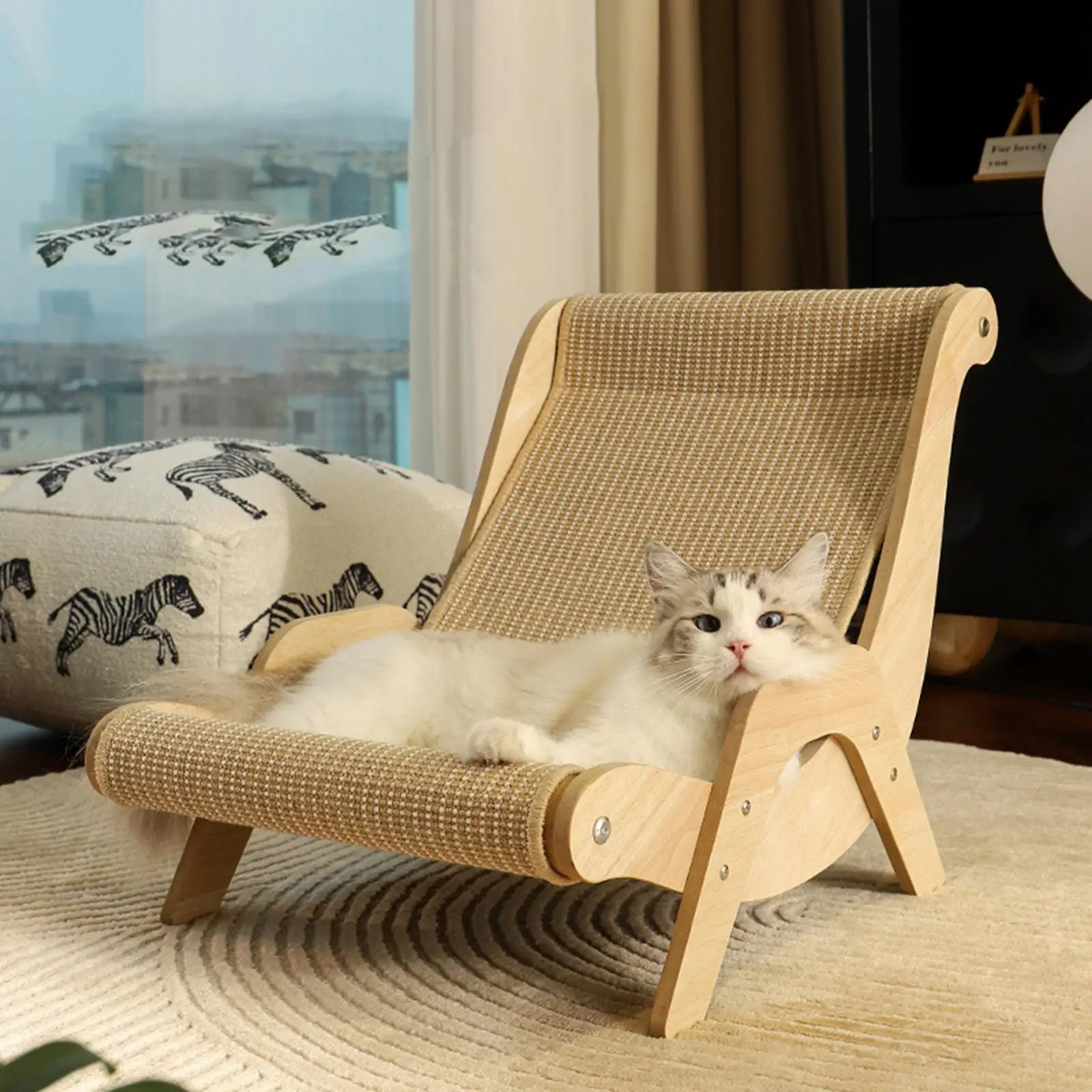 Cat Lounge Chair Cat Hammock Bed Resting Pet Cot Cats Raised Bed Cats Scratcher for Puppy Small Dogs Indoor Cats Rabbits Bunny