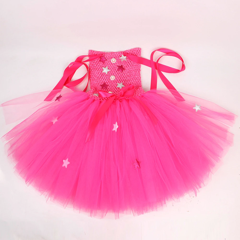 Girls Fashion Hot Pink Princess Costume Western Cowgirl Fancy Tutu Dress with Cowboy Hat Square Scarf Kids Carnival Party Outfit view 6
