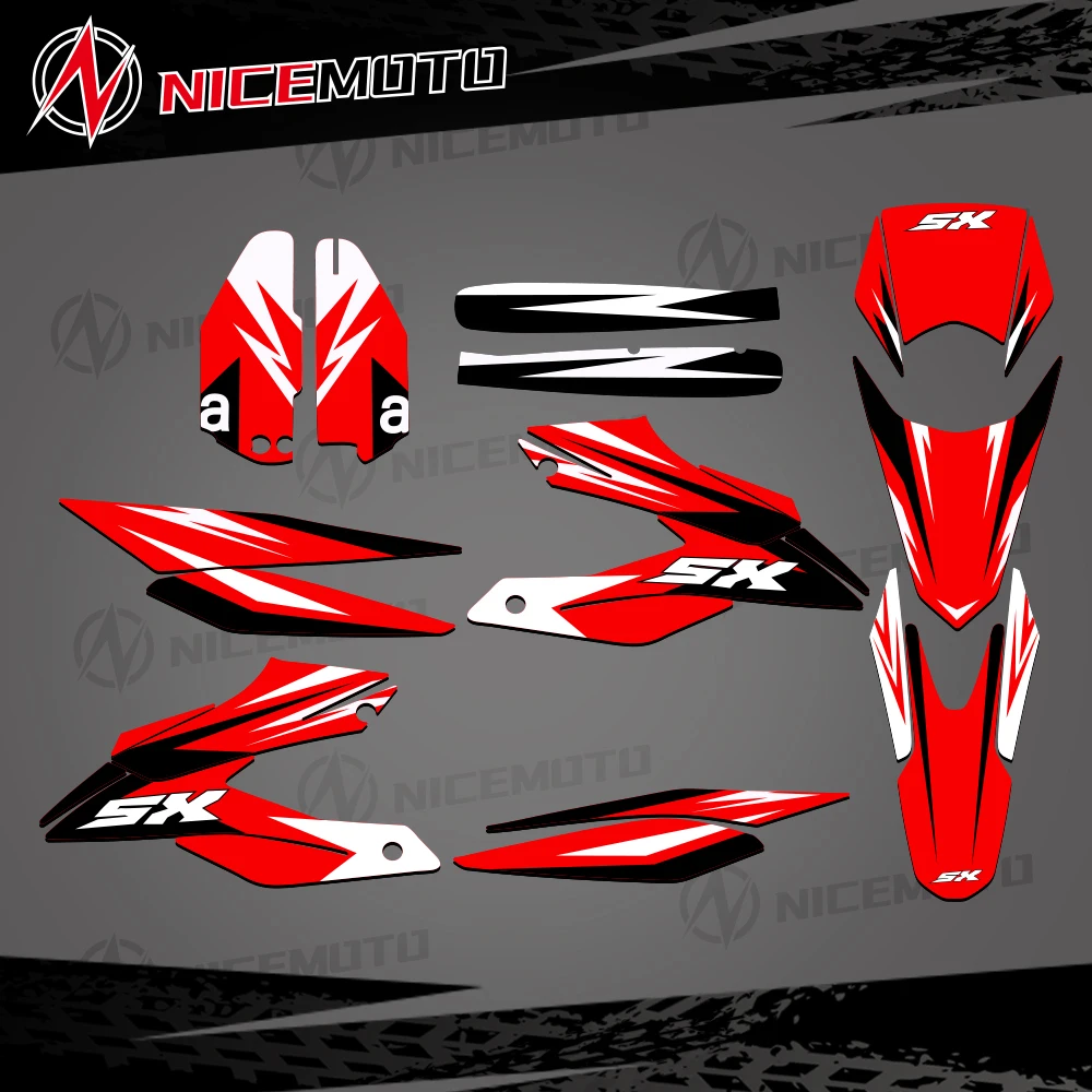 Motorcycle Full Graphics Background Decals Stickers kit For Aprilia SX RX 125 SX125 RX125 2018 2019 2020 2021 2022 -2024 Custom