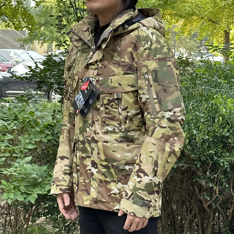 TRG Tactical Multi Pocket Hard Shell Adhesive Charge Coat Waterproof and Breathable