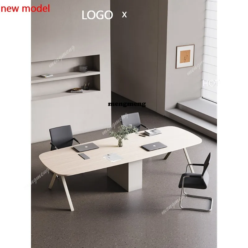 

H132 Small conference table workbench long business negotiation table and chair combination meeting