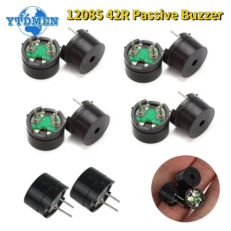 10 sztuk 12085 brzęczyk pasywny 12MM * 8.5MM 42R rezystancja 3V 5V 9V 12V w zastosowaniu ogólnym Mini zestaw brzęczyków piezoelektrycznych, dla Arduino
