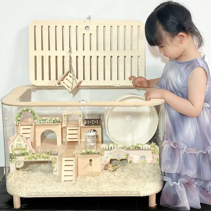 Golden Bear King Large Large Villa Hamster Cage Luxury Sub-dedicated Transparent Breeding 60 Nests Anti-gnawing Space