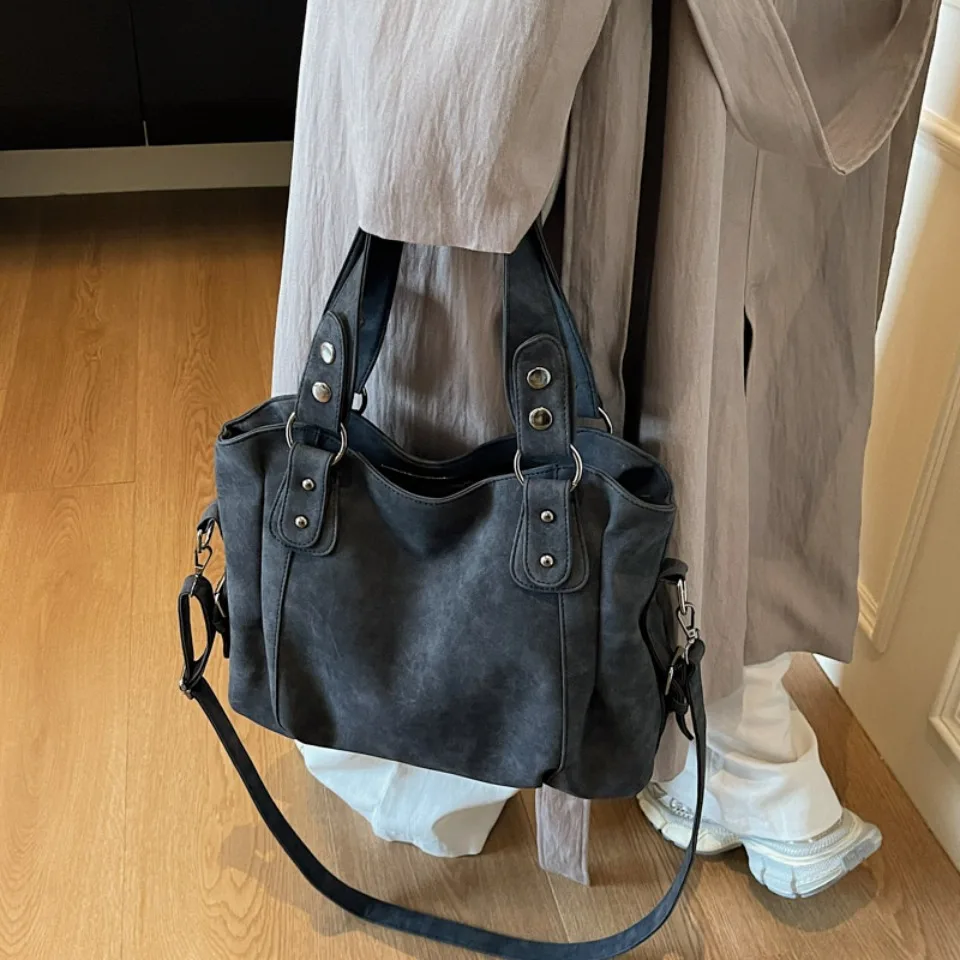 Top Quality Faux Suede Leather Shoulder Hand Bags for Women Luxury Lazy Commuting Handbags Women Bags Deisgner Large Capacity