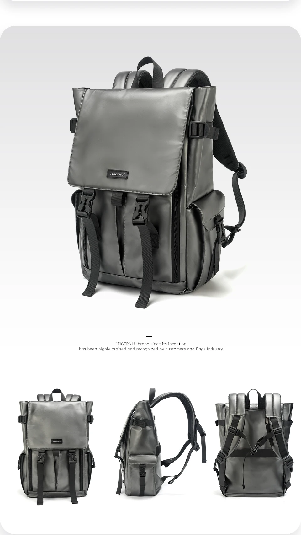 Tigernu Herren Rucksack Jugend Schulrucksäcke Mode Kabinenrucksack für Männer 15,6 Zoll Laptop Rucksäcke Reise Mochilas Rucksack – Detail 11
