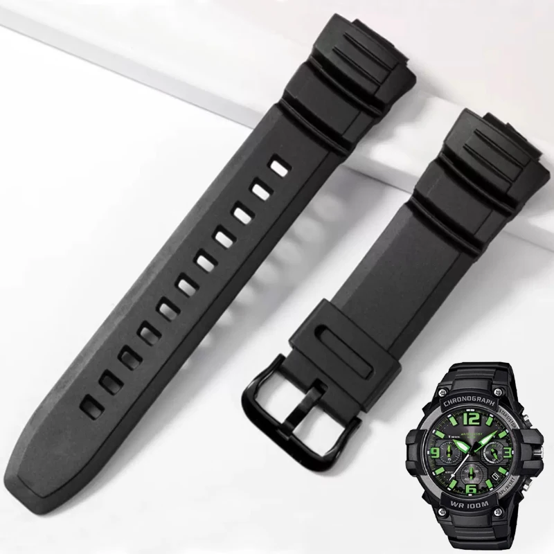 Ремешок из смолы для Casio G-Shock MCW-100H/110H W-S220 HDD-S100 WV-200 AE-2000/2100, браслет из ТПУ, силиконовый водонепроницаемый ремешок для часов, 16 мм