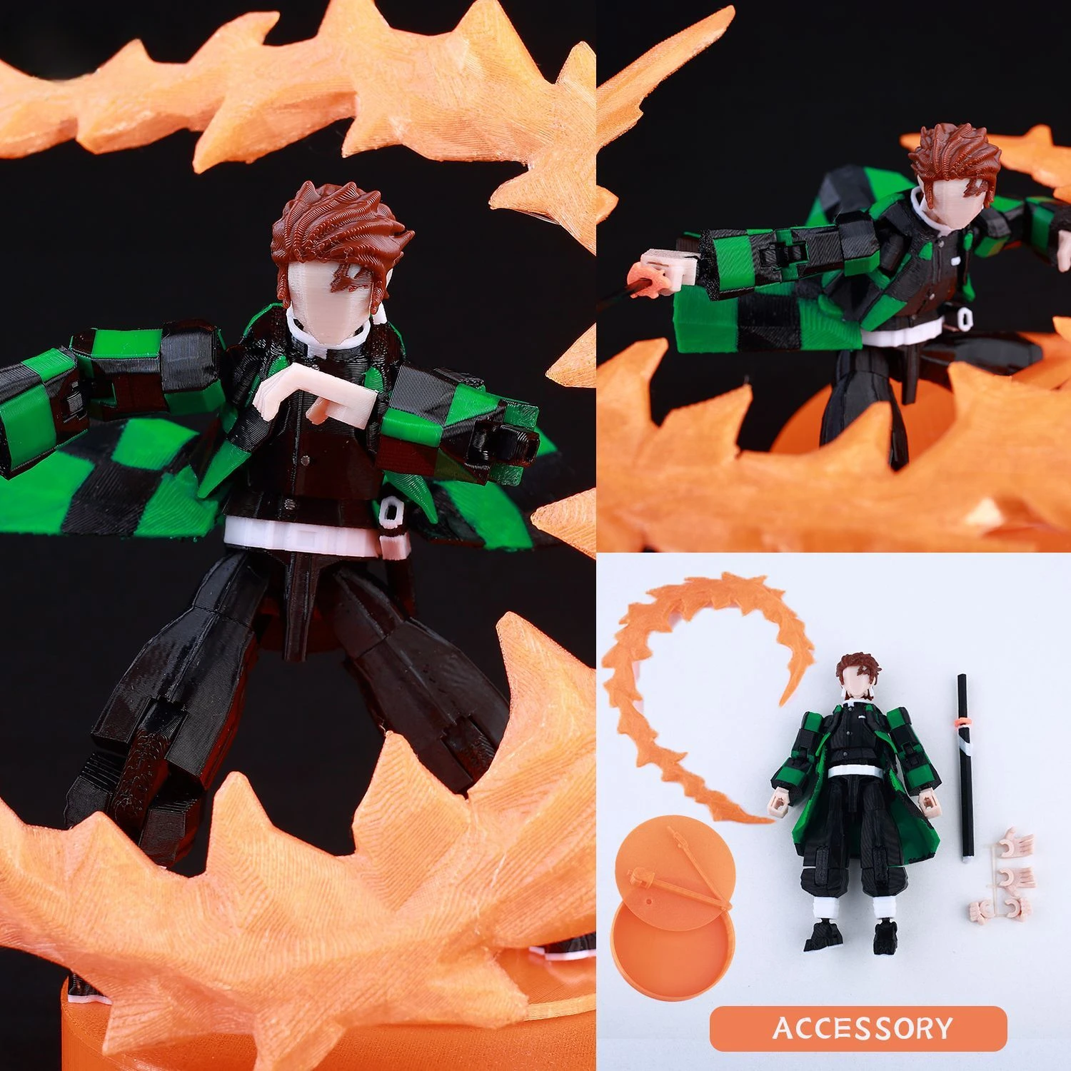 3D Printed Kamado Tanjirou Action Figures Anime Multi-Jointed Shapeshift Toys Action Figures Mannequin Model Ornaments Gifts Toy