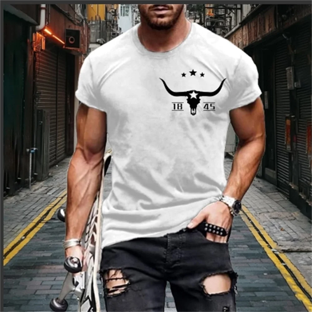 

Men's casual fashion solid color loose trendy round neck short sleeved T-shirt
