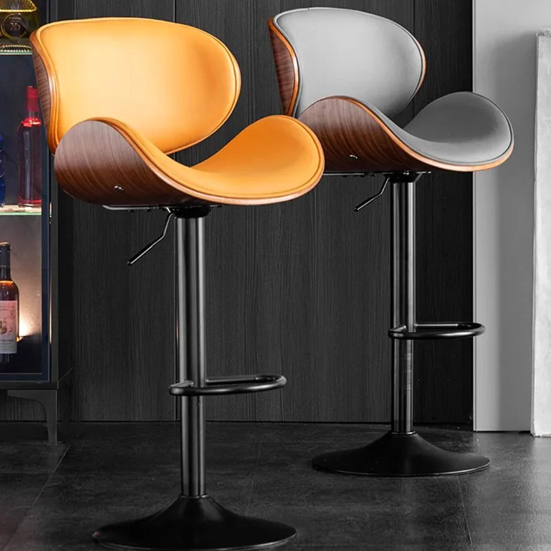 Height Adjustable Bar Stool for Home Modern Simple Front Desk Luxury Nordic Backrest High Seat
