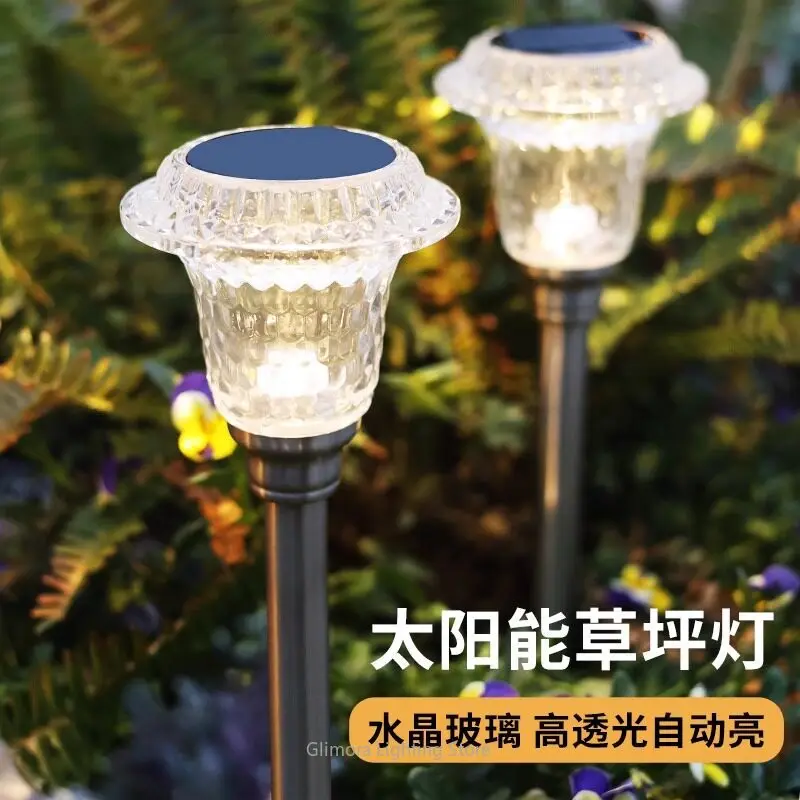 Solar Waterproof Lawn Lamp for Outdoor Courtyard Garden Balcony, Premium Villa Yard Landscape Ground Insert Light Home Pathway